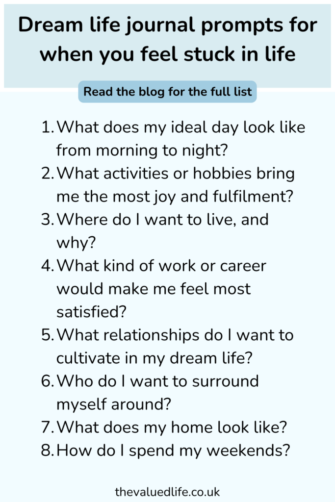 dream life journal prompts for when you feel stuck