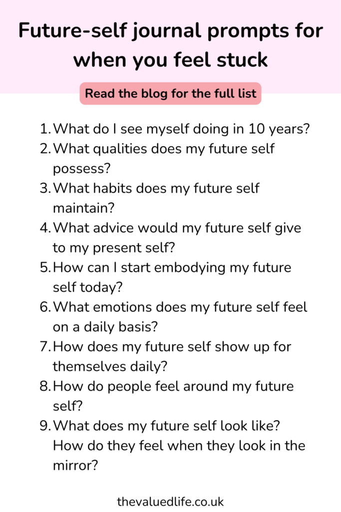 Future self journal prompts for when you feel stuck