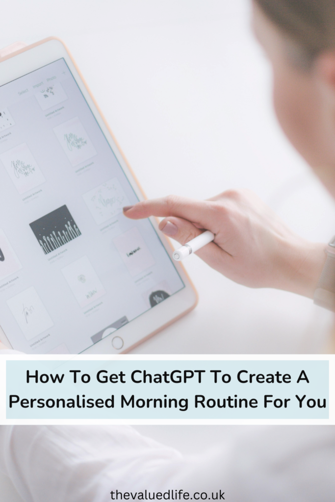 Woman Sitting Beside Table While Using Ipad to create a chatgpt personalised morning routine