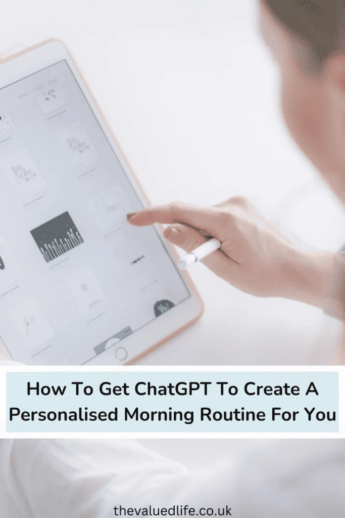 Woman Sitting Beside Table While Using Ipad to create a chatgpt personalised morning routine