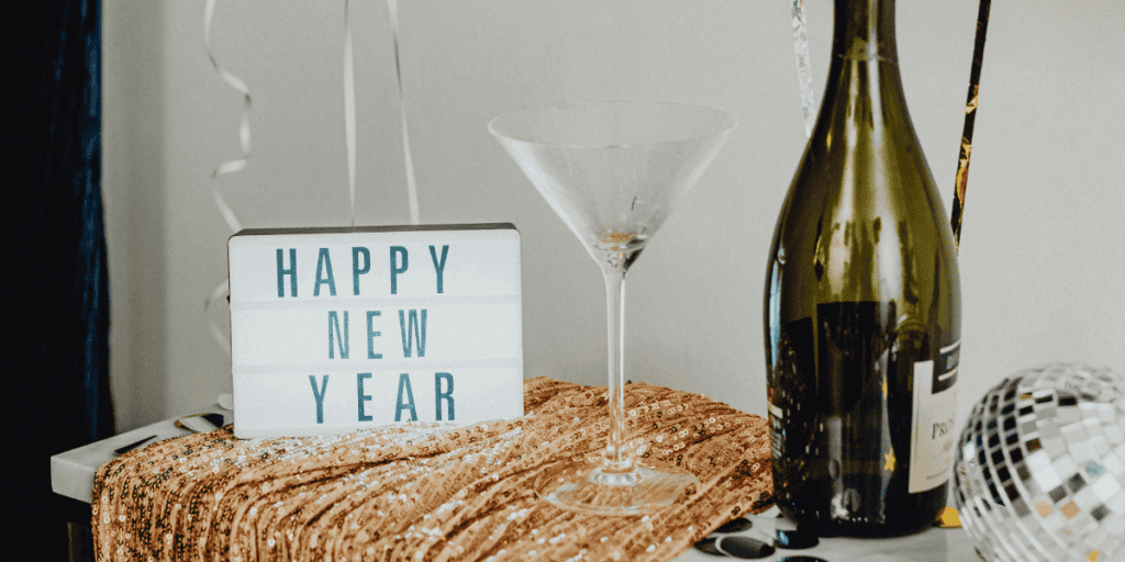 New Year Decor on the Table for new year affirmations